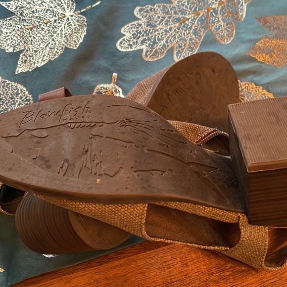 Cloth and leather fashionable mid heel sandal - Picture 3 of 4